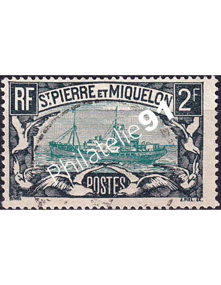St-Pierre et Miquelon, n° 155 oblitéré, collection timbres colonies