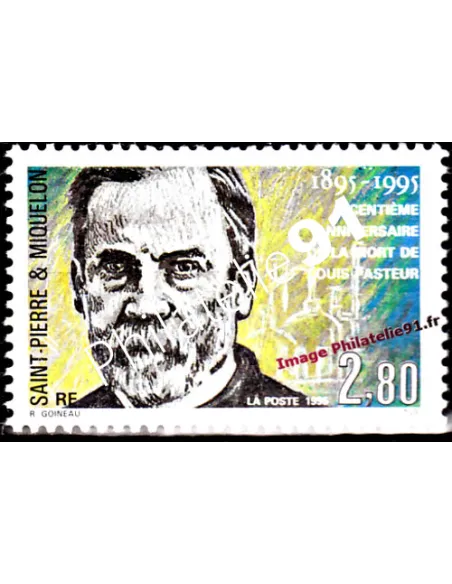 Timbre de Saint Pierre et Miquelon n° 609, Pasteur, collection Dom-Tom