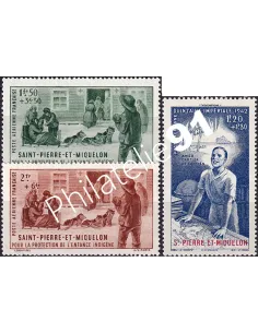 St-Pierre et Miquelon, PA n° 1 à 3 neufs, timbres colonies