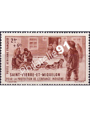 St-Pierre et Miquelon, PA n° 2 charnière, collection timbres colonies
