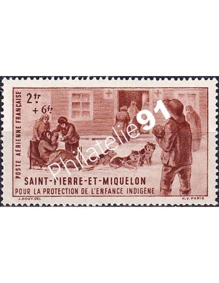 St-Pierre et Miquelon, PA n° 2 charnière, collection timbres colonies