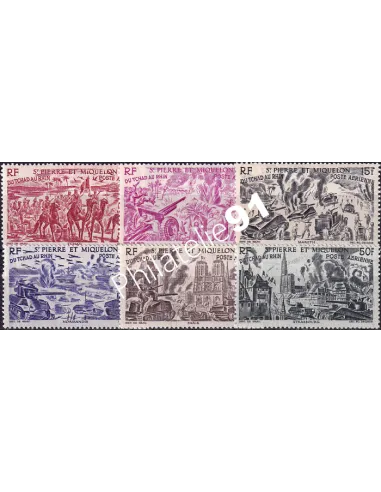 St-Pierre et Miquelon, PA n° 12 à 17 charnière, timbres colonies