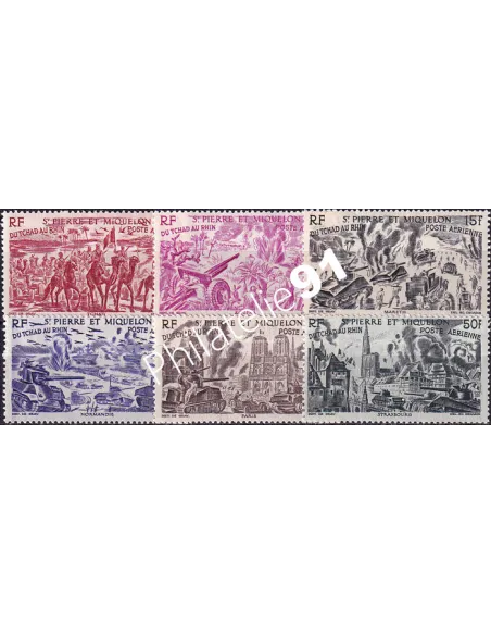 St-Pierre et Miquelon, PA n° 12 à 17 charnière, timbres colonies