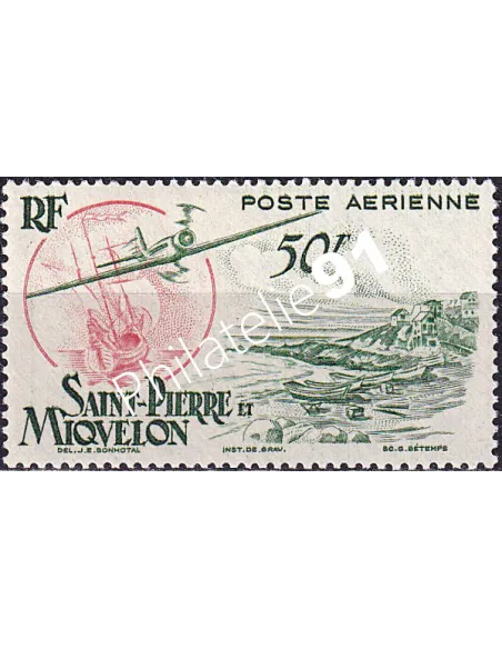 St-Pierre et Miquelon, PA n° 18 charnière, collection timbres colonies