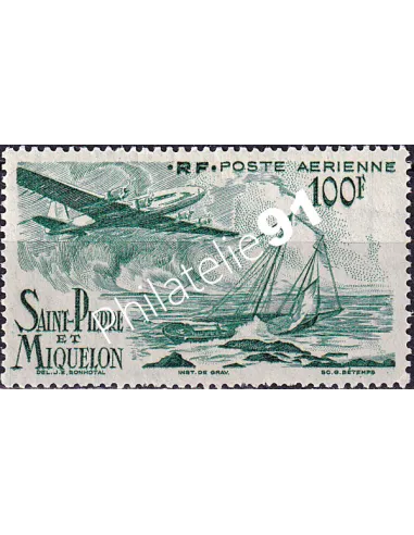 St-Pierre et Miquelon, PA n° 19 charnière, collection timbres colonies