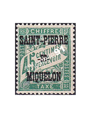 St-Pierre et Miquelon, Taxe n° 15 charnière, timbres colonies