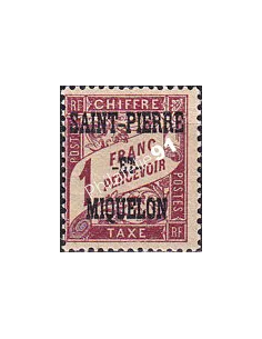 St-Pierre et Miquelon, Taxe n° 18 charnière, timbres colonies