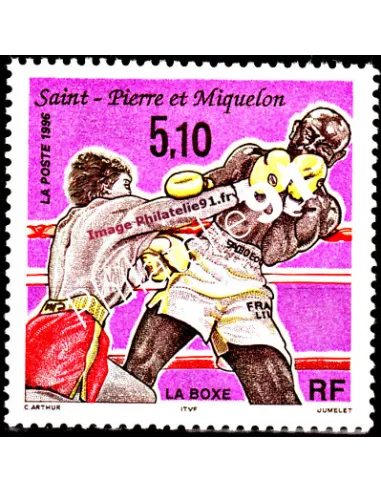 Timbre de Saint Pierre et Miquelon n° 625, Boxe, timbres Dom-Tom