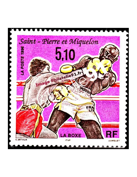 Timbre de Saint Pierre et Miquelon n° 625, Boxe, timbres Dom-Tom