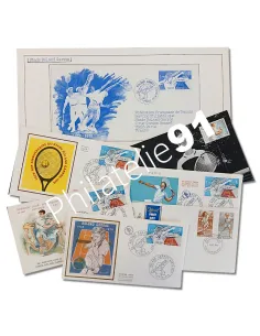 Lot de document tennis, timbres Thématiques