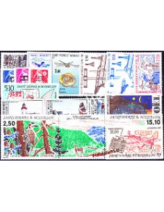 Année complète 1992 de Saint-Pierre-et-Miquelon, collection timbres Dom-Tom