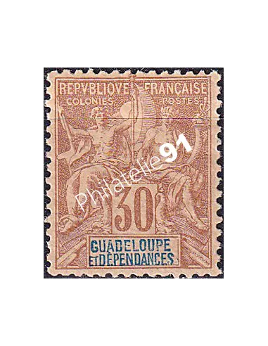 Guadeloupe n° 35 charnière, collection timbres colonies fraçaises