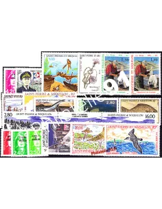 Année complète 1993 de Saint-Pierre-et-Miquelon, collection timbres Dom-Tom