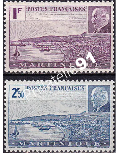 Martinique, n° 189 à 190 charnière, timbres colonies françaises