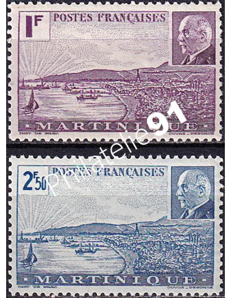 Martinique, n° 189 à 190 charnière, timbres colonies françaises
