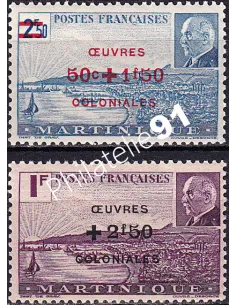 Martinique, n° 196 à 197 charnière, timbres colonies françaises