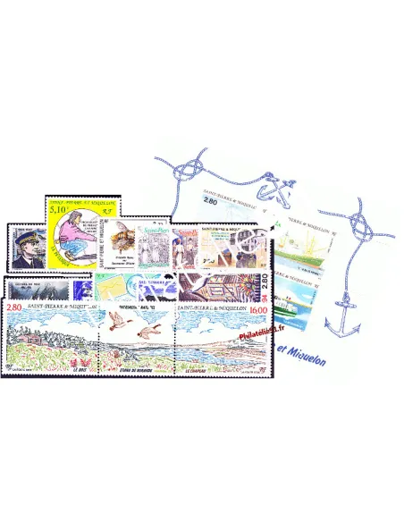 Année complète 1994 de Saint-Pierre-et-Miquelon, collection timbres Dom-Tom