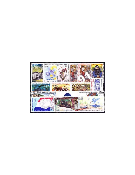 Année complète 1995 de Saint-Pierre-et-Miquelon, collection timbres Dom-Tom