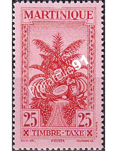 Martinique, timbre-taxe n° 25 charnière, timbres colonies françaises