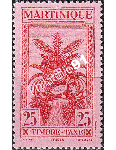 Martinique, timbre-taxe n° 25 charnière, timbres colonies françaises
