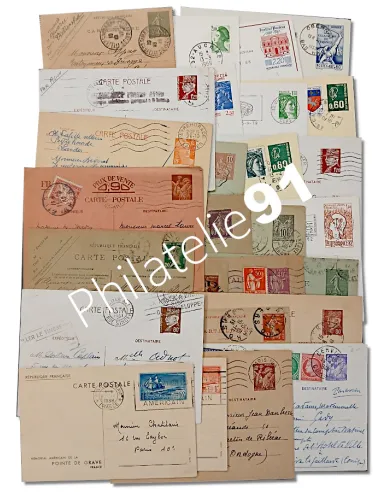 Lot d'entiers postaux, lots de lettres