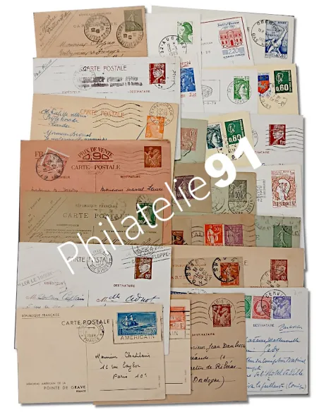 Lot d'entiers postaux, lots de lettres