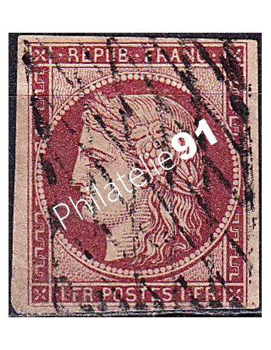 Timbre Classique n° 6b non dentelé oblitéré, collection timbres France