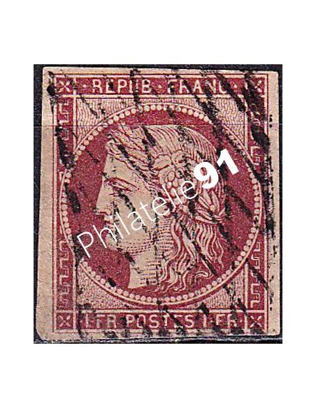Timbre Classique n° 6b non dentelé oblitéré, collection timbres France