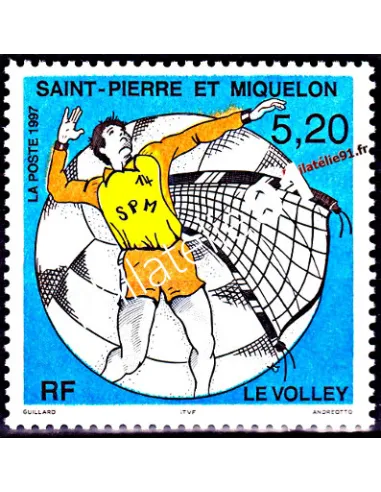 Timbre de Saint Pierre et Miquelon n° 643, Sport, le volley, Dom-Tom
