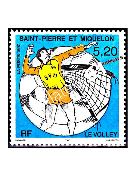 Timbre de Saint Pierre et Miquelon n° 643, Sport, le volley, Dom-Tom