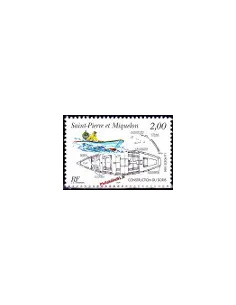 Timbre de Saint Pierre et Miquelon n° 645, Bateau, collection Dom-Tom