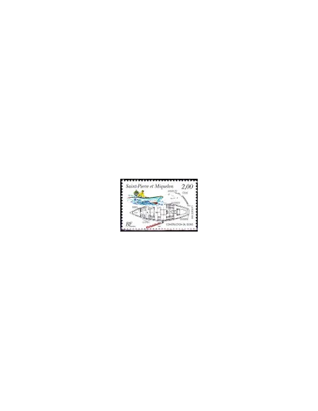 Timbre de Saint Pierre et Miquelon n° 645, Bateau, collection Dom-Tom