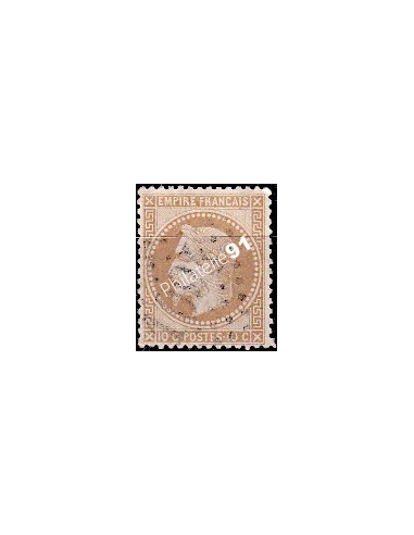 Timbre de France n° 28B  Napoléon III lauré  oblitéré