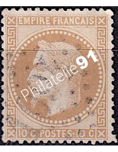 Timbre de France n° 28B  Napoléon III lauré  oblitéré