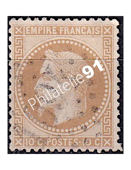 Timbre de France n° 28B  Napoléon III lauré  oblitéré