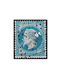 Timbre de France n° 29A - Napoléon III lauré - oblitéré