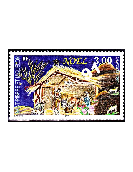 Timbre de St Pierre et Miquelon n°662, Noël, collection timbre Dom-Tom