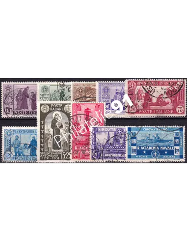 Italie, n° 273 à 282 oblitérés, 2 séries, collection timbres Europe