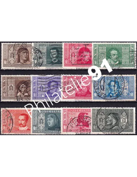 Italie, n° 283 à 294 oblitérés, collection timbres Europe