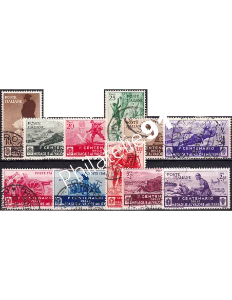 Italie, n° 346 à 356 oblitérés, collection timbres Europe