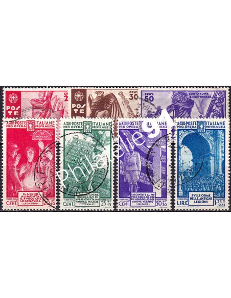Italie, n° 357 à 263 oblitérés, 2 séries, collection timbres Europe