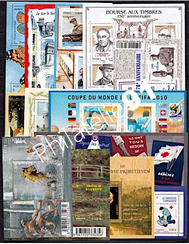 Année complète de timbres de France 2010 - Neuve**