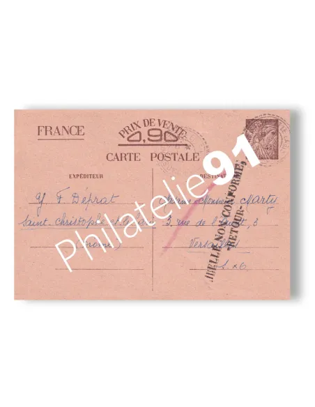 Entier postal neuf, SANS VALEUR-CP1 oblitéré, entiers de France