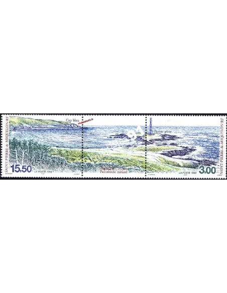 Timbres de Saint-Pierre et Miquelon n° 681-682, phare, timbres Dom-Tom