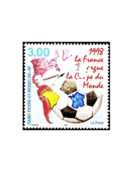 Timbre de Saint Pierre et Miquelon n° 683, Football, timbres Dom-Tom
