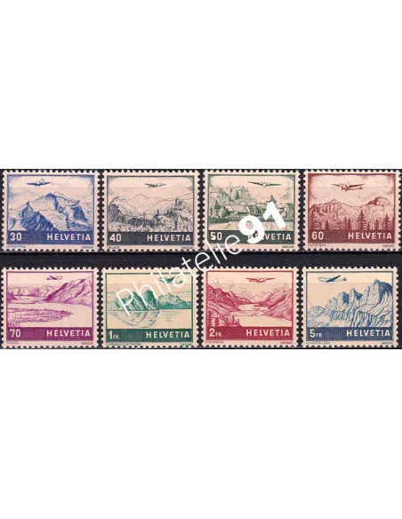 Suisse, PA n° 27 à 34 charnière, collection timbres Europe