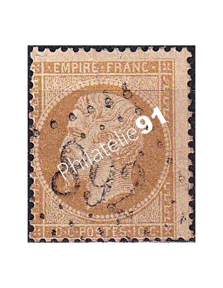 Timbre Classique n° 21 oblitéré, Filet absent en haut, timbres France