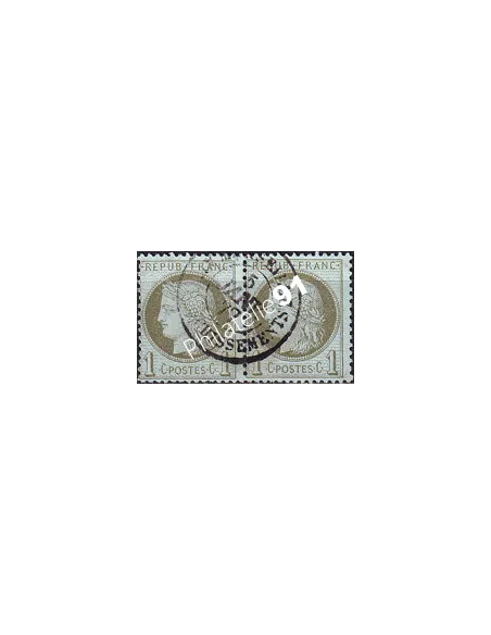 Timbre Classique n° 50 oblitéré, paire, collection timbres France