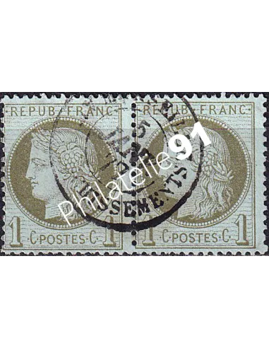 Timbre Classique n° 50 oblitéré, paire, collection timbres France