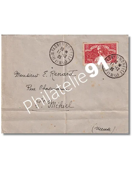 Enveloppe avec n° 308 ,seul sur lettres France